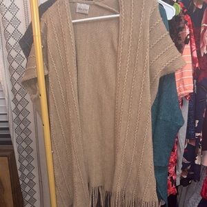 Caren Sport Tan Cardigan with Fringe